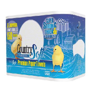 Country Soft 6 Jumbo Double Ply Premium Paper Towels 